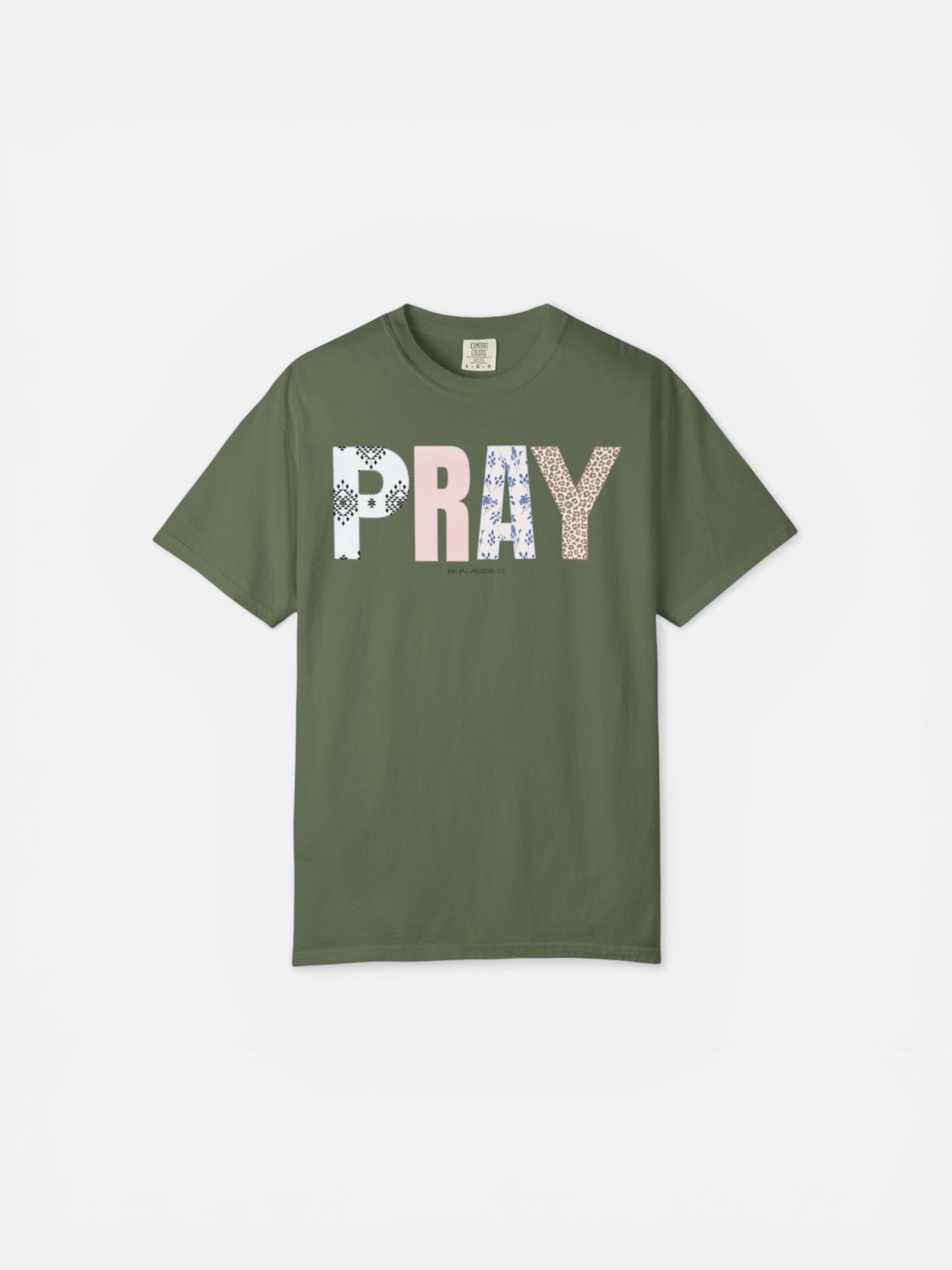 Pray Mixed Pattern Unisex CC Tee-Sage