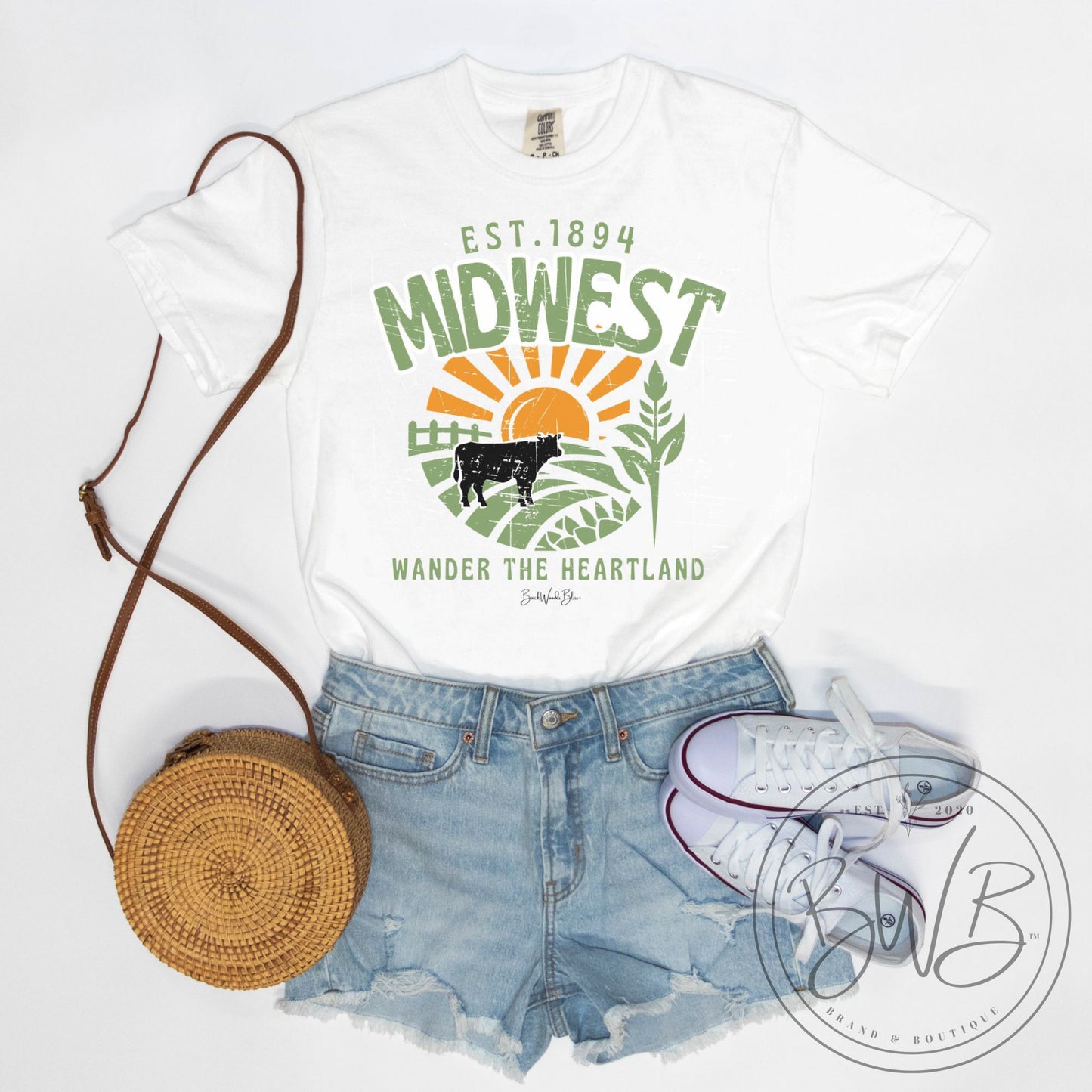 Wander the Heartland Unisex CC Tee-White