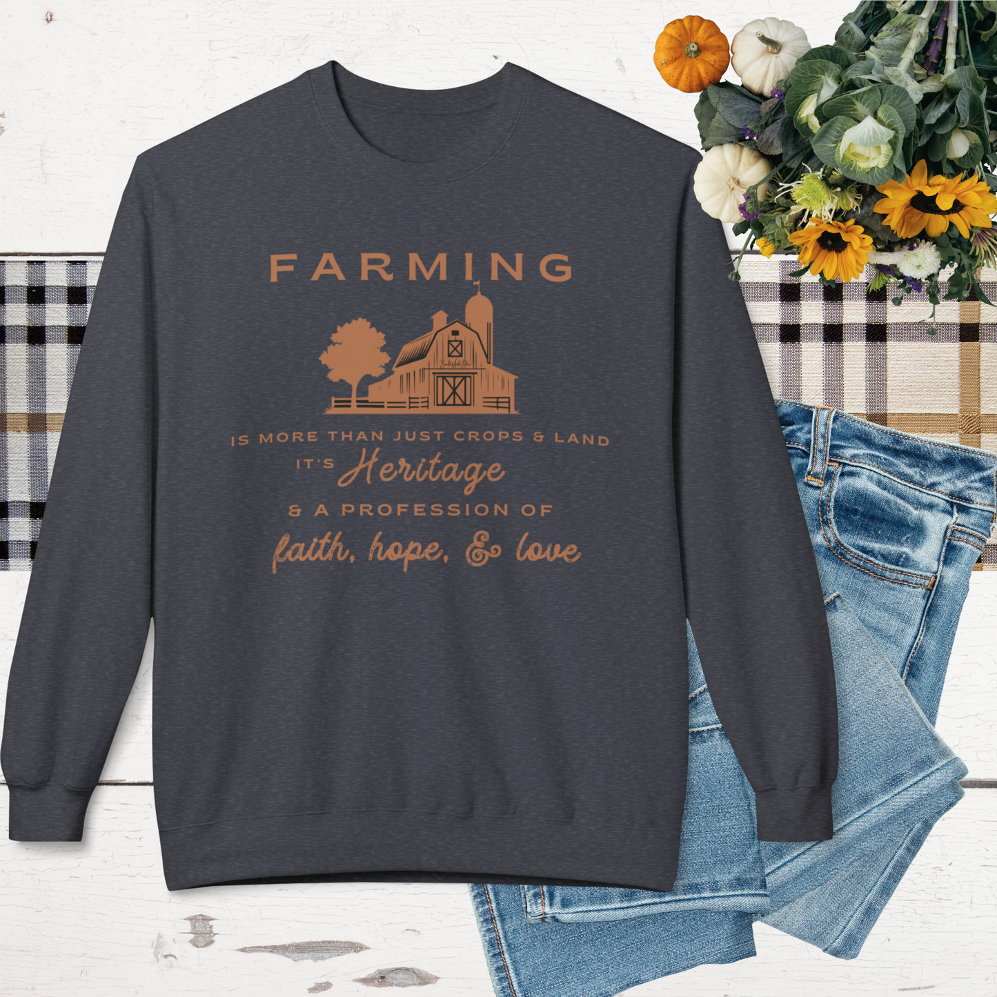 Heritage Farming Unisex Gildan Crew Sweatshirt