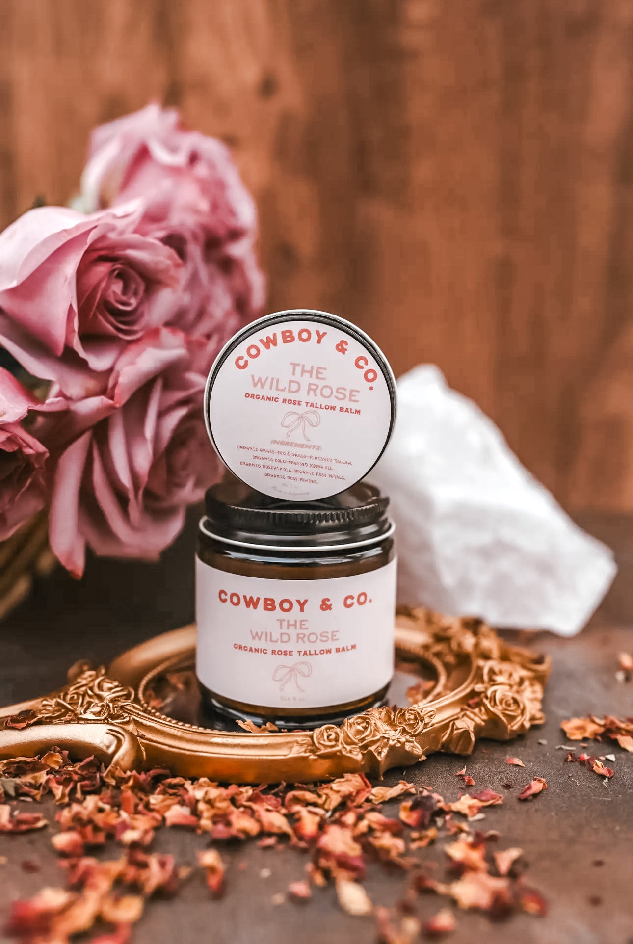 “The Wild Rose” Organic Rose Tallow Balm- 2oz. Jar