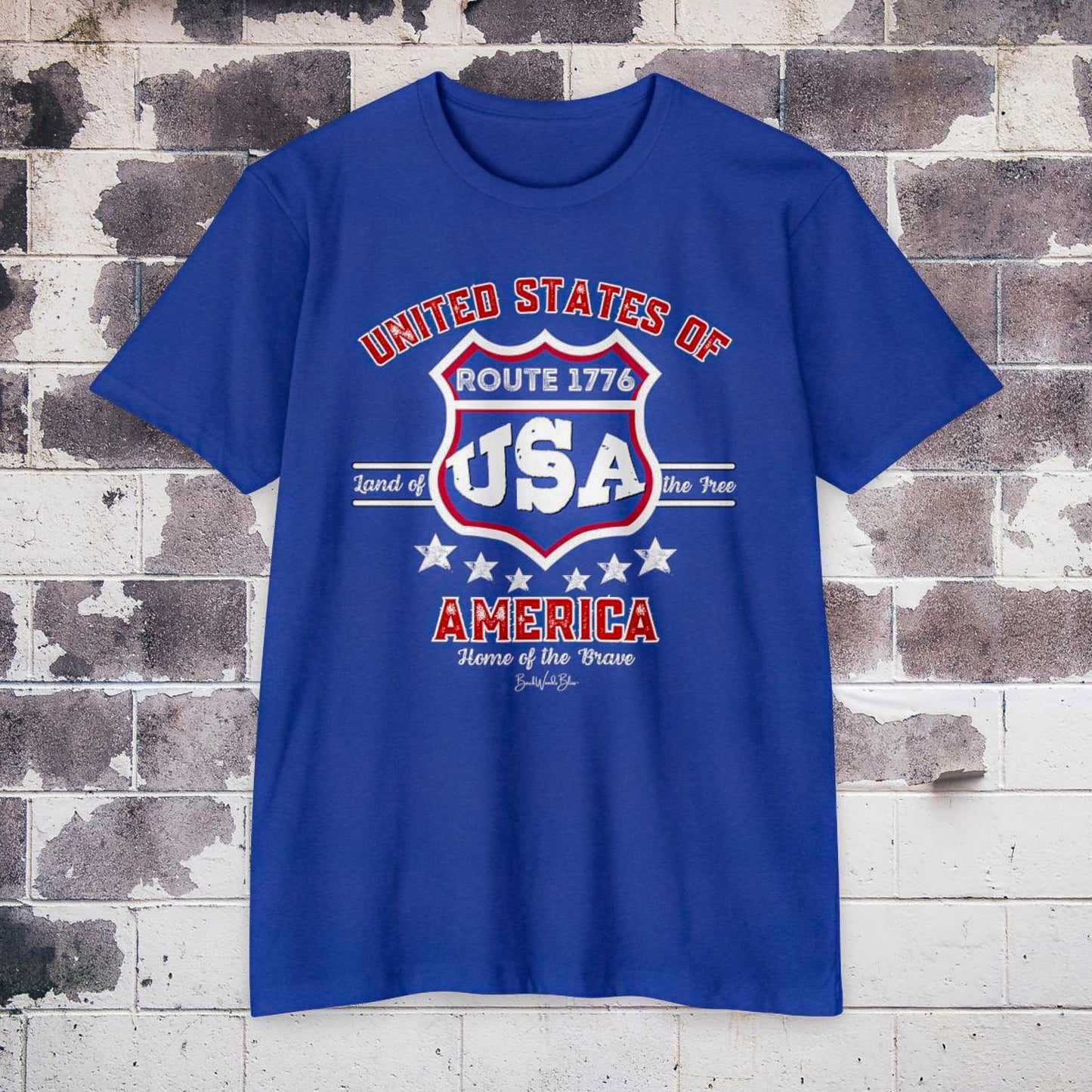 USA Route 1776 Unisex NL Tee-CVC Royal Blue