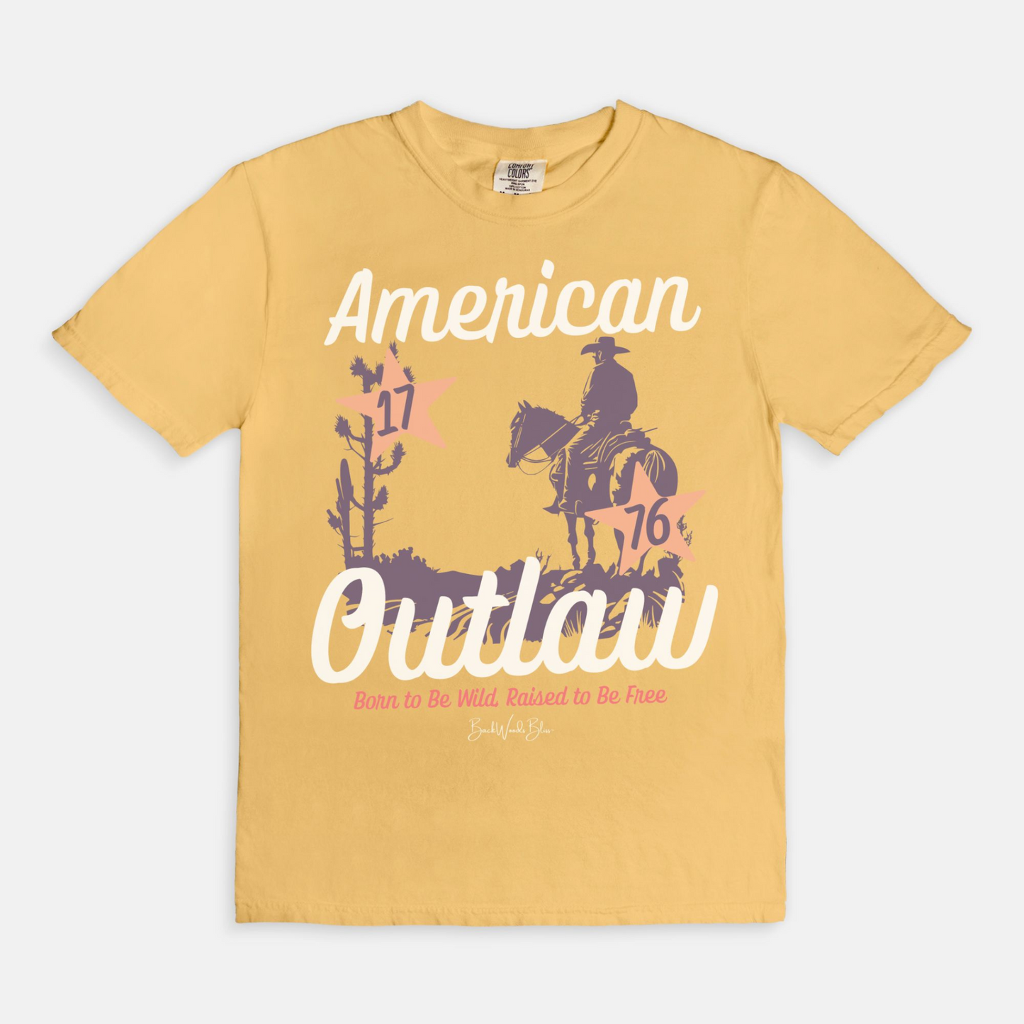 American Outlaw Unisex CC Tee-Mustard