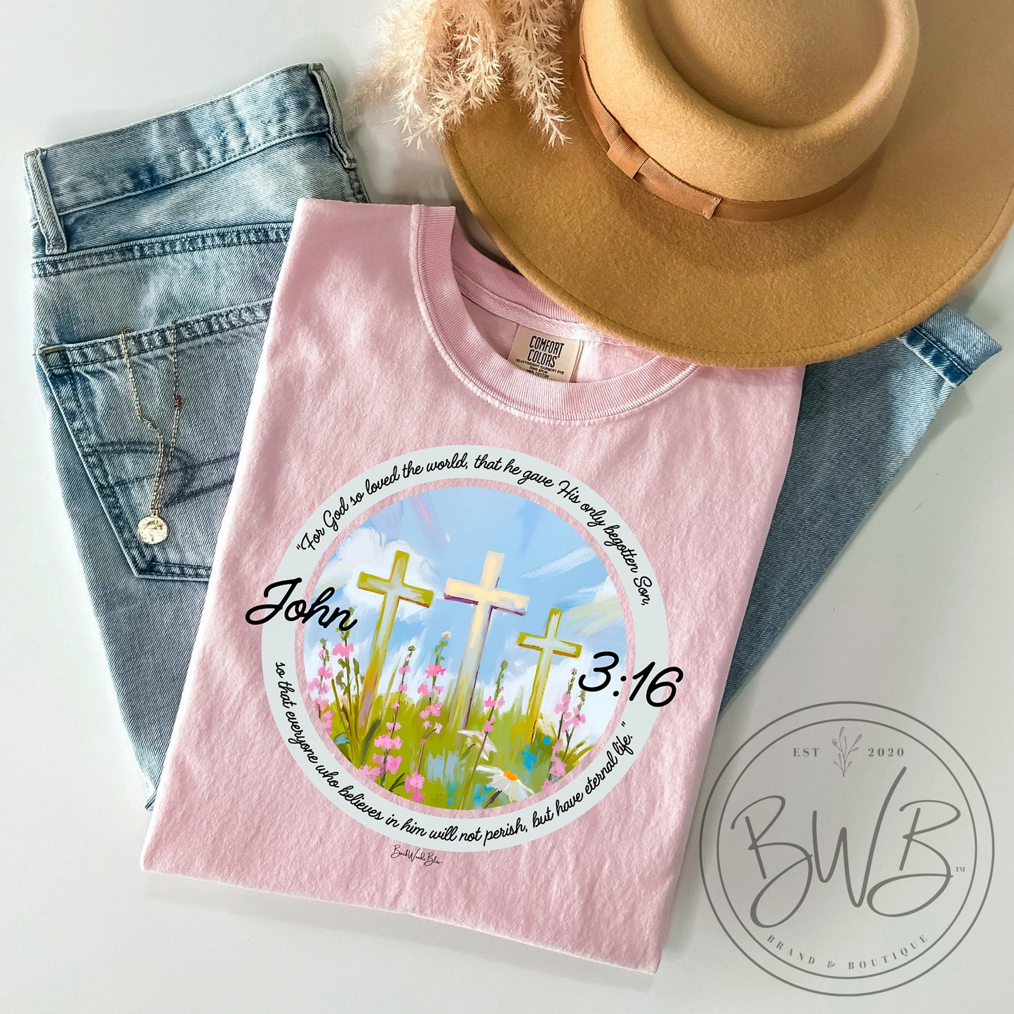 John 3:16 Unisex CC Tee-Blossom