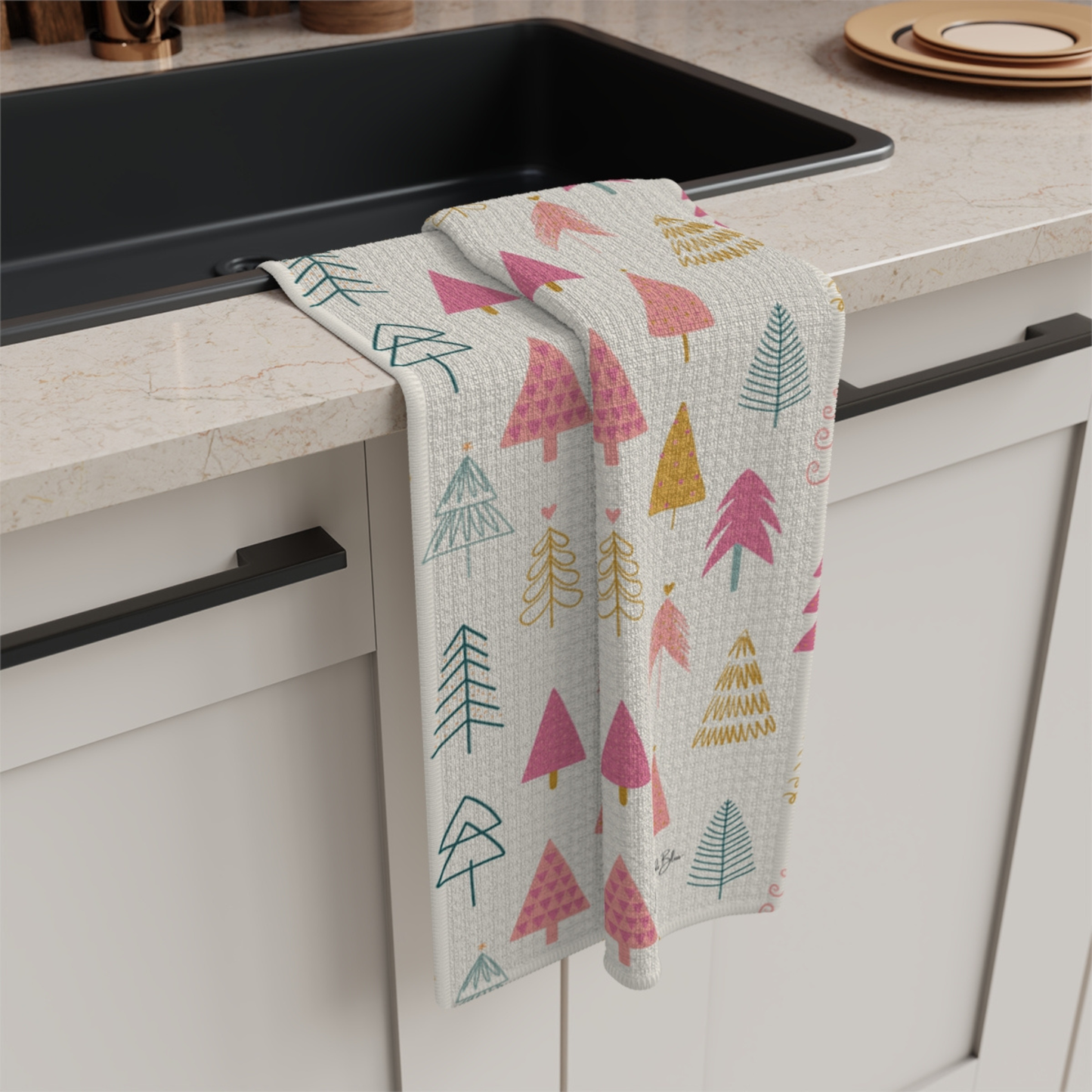 Boho Christmas Microfiber Tea Towel