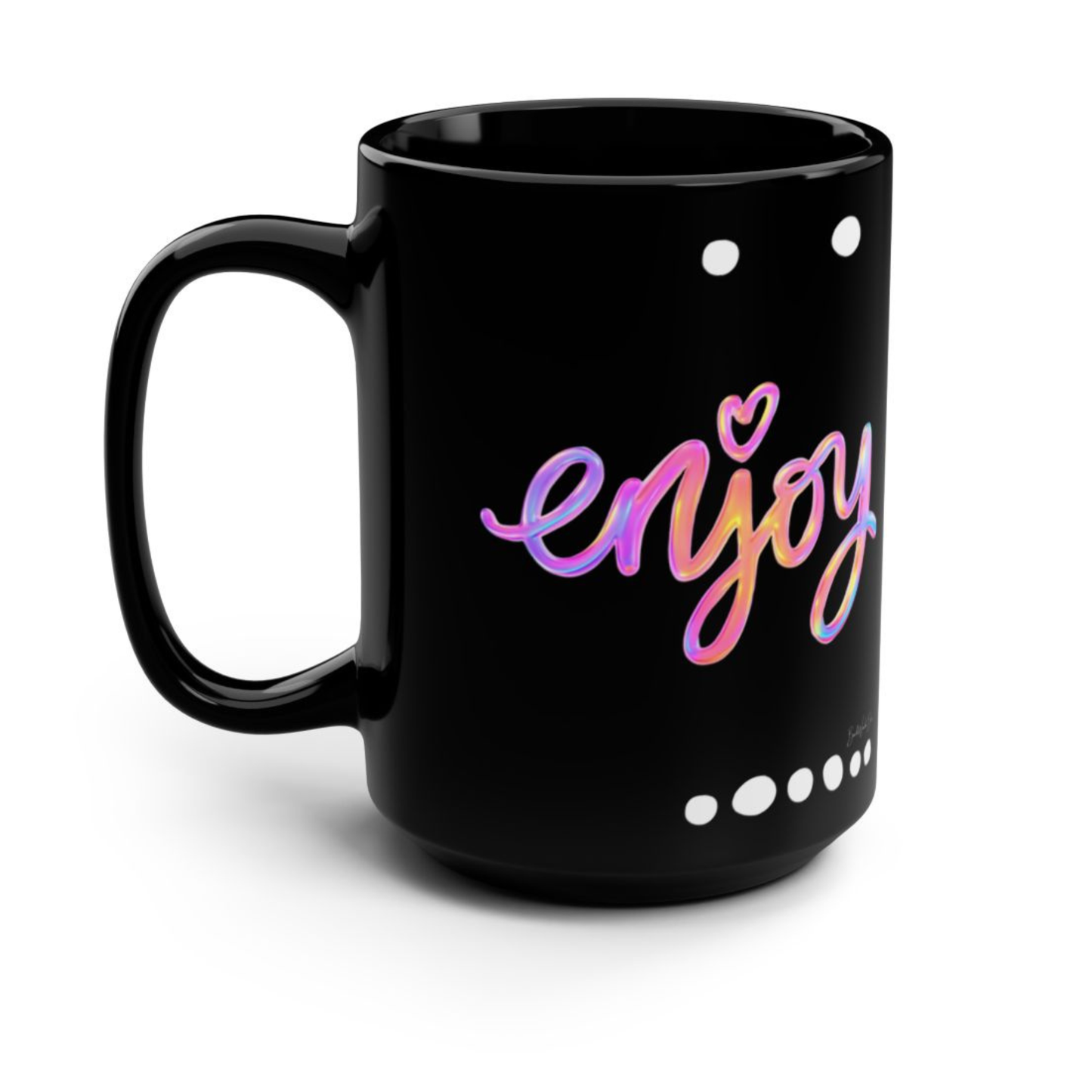 Enjoy 15 oz. Black Ceramic Mug