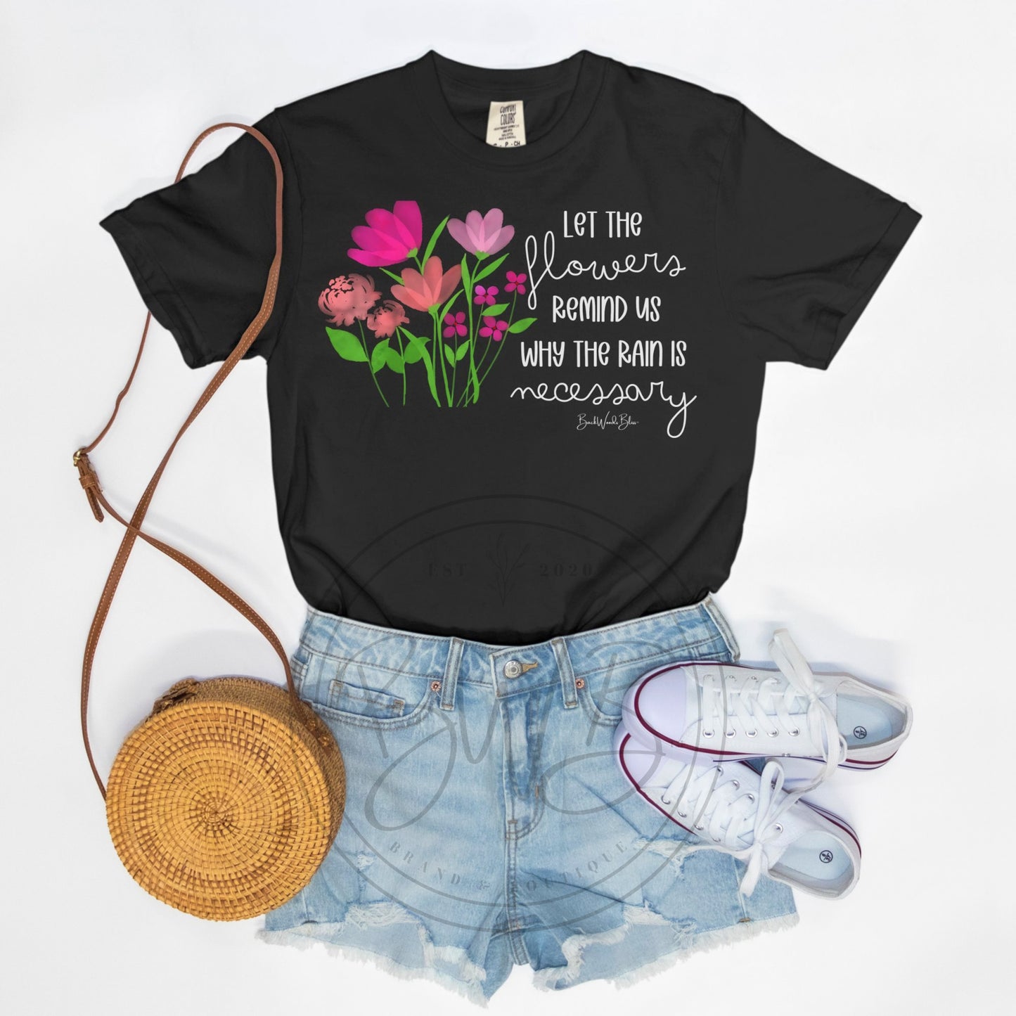 Flowers Remind Us CC Unisex Tee-Black
