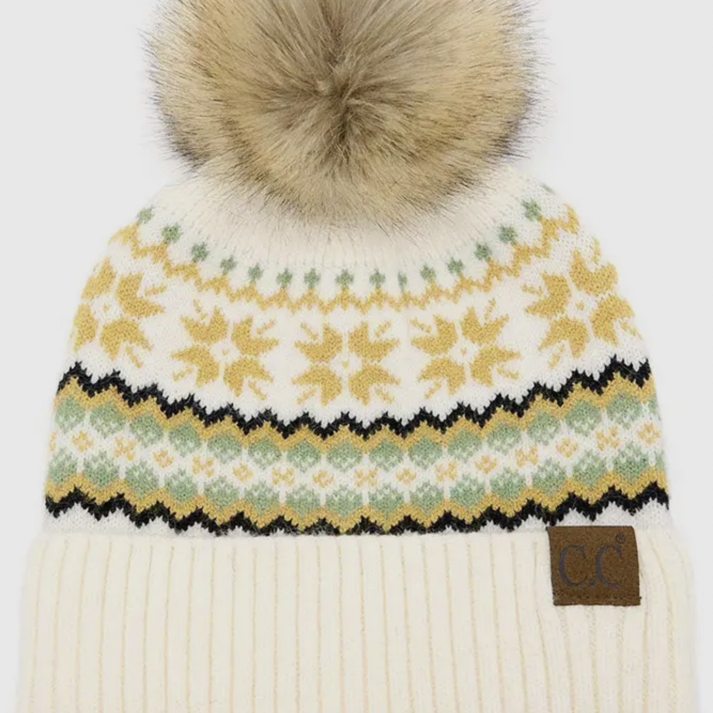 Nordic Fair Isle Pom Beanie