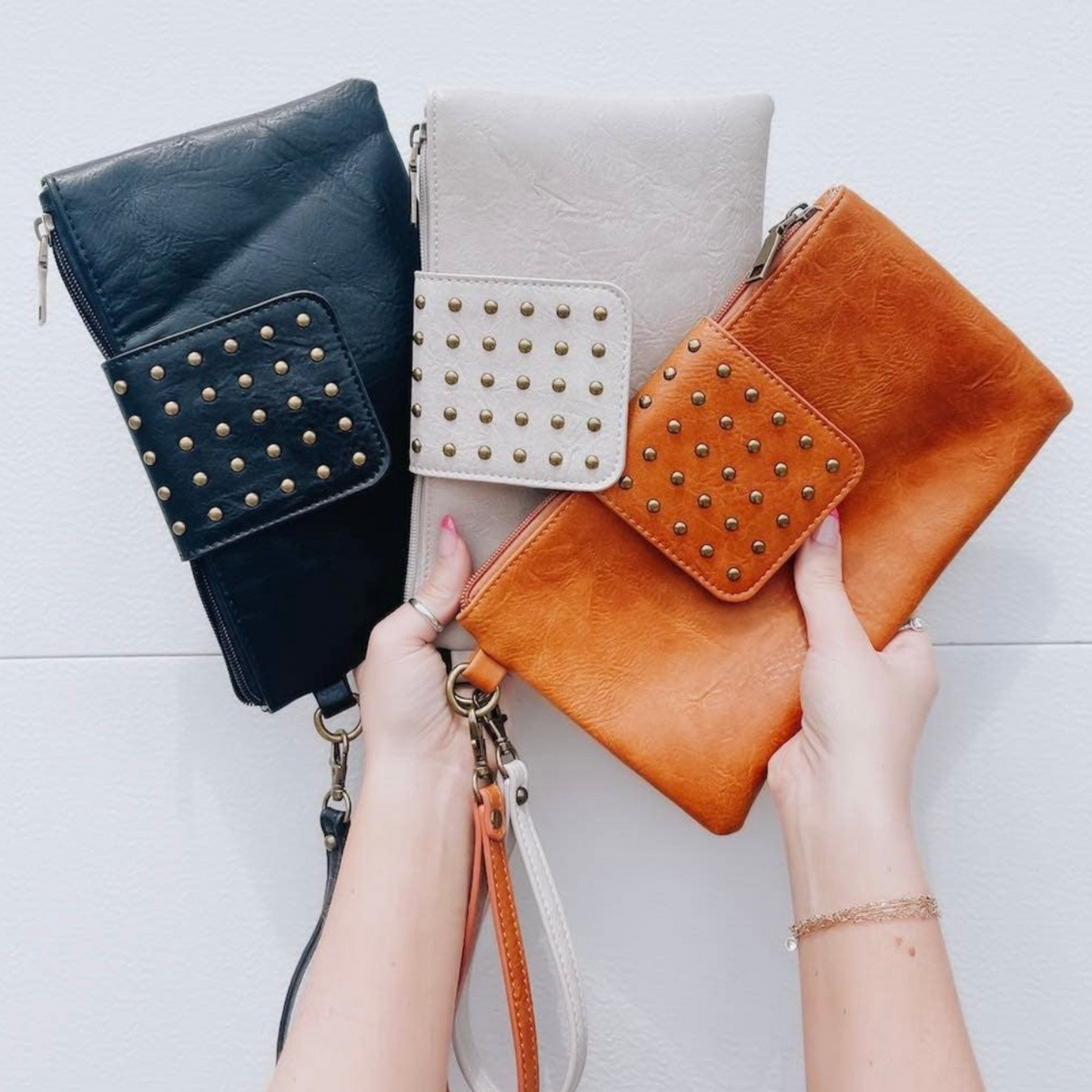 Studded Clutch Wristlet