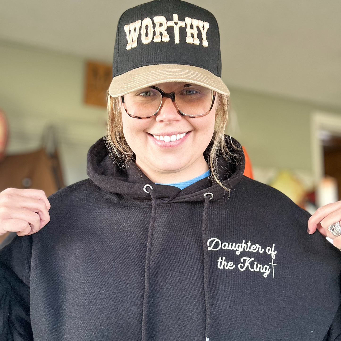 Daughter of the King (Forgiven) Unisex Hooded Sweatshirt-Black