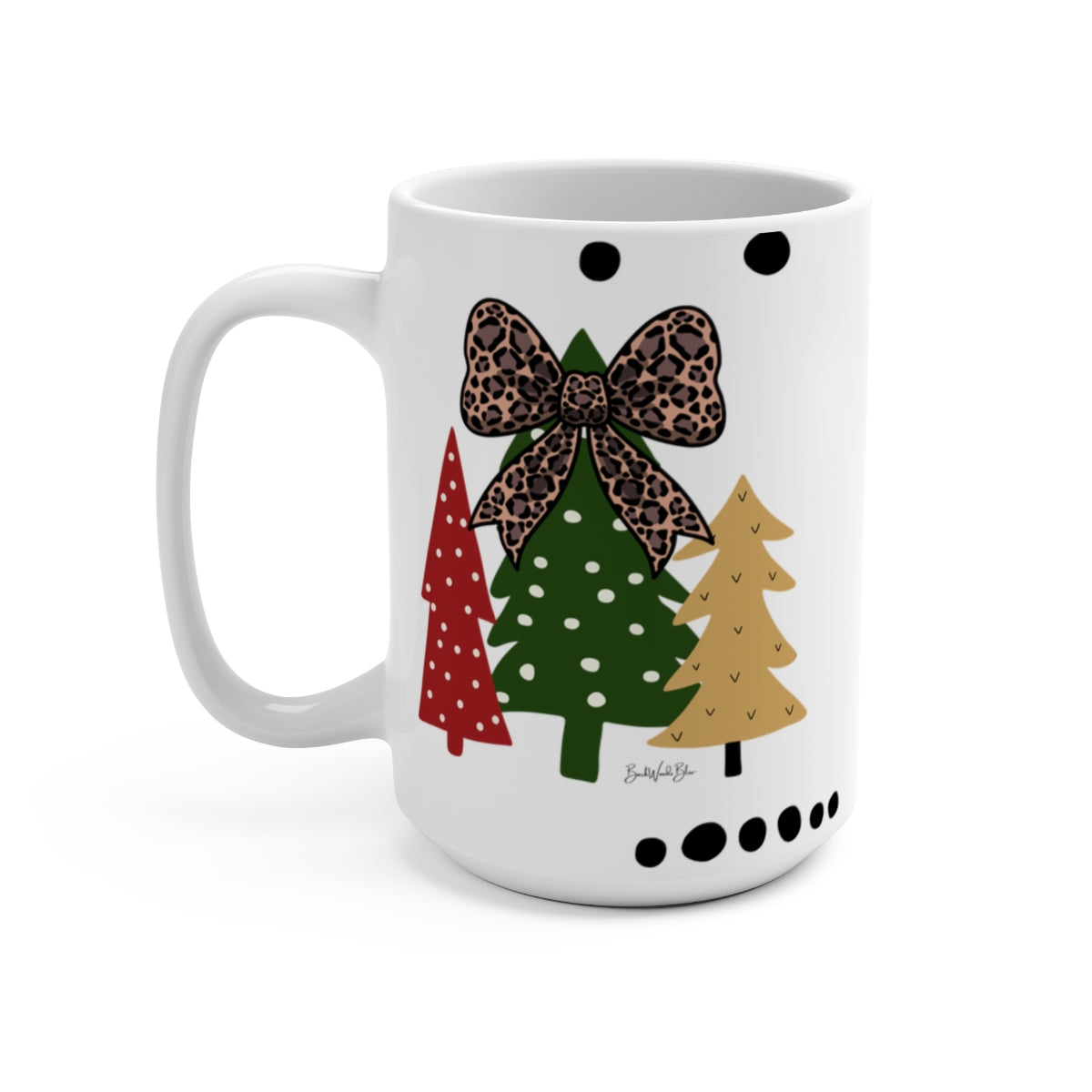 Festive Trees 15 oz. White Ceramic Mug