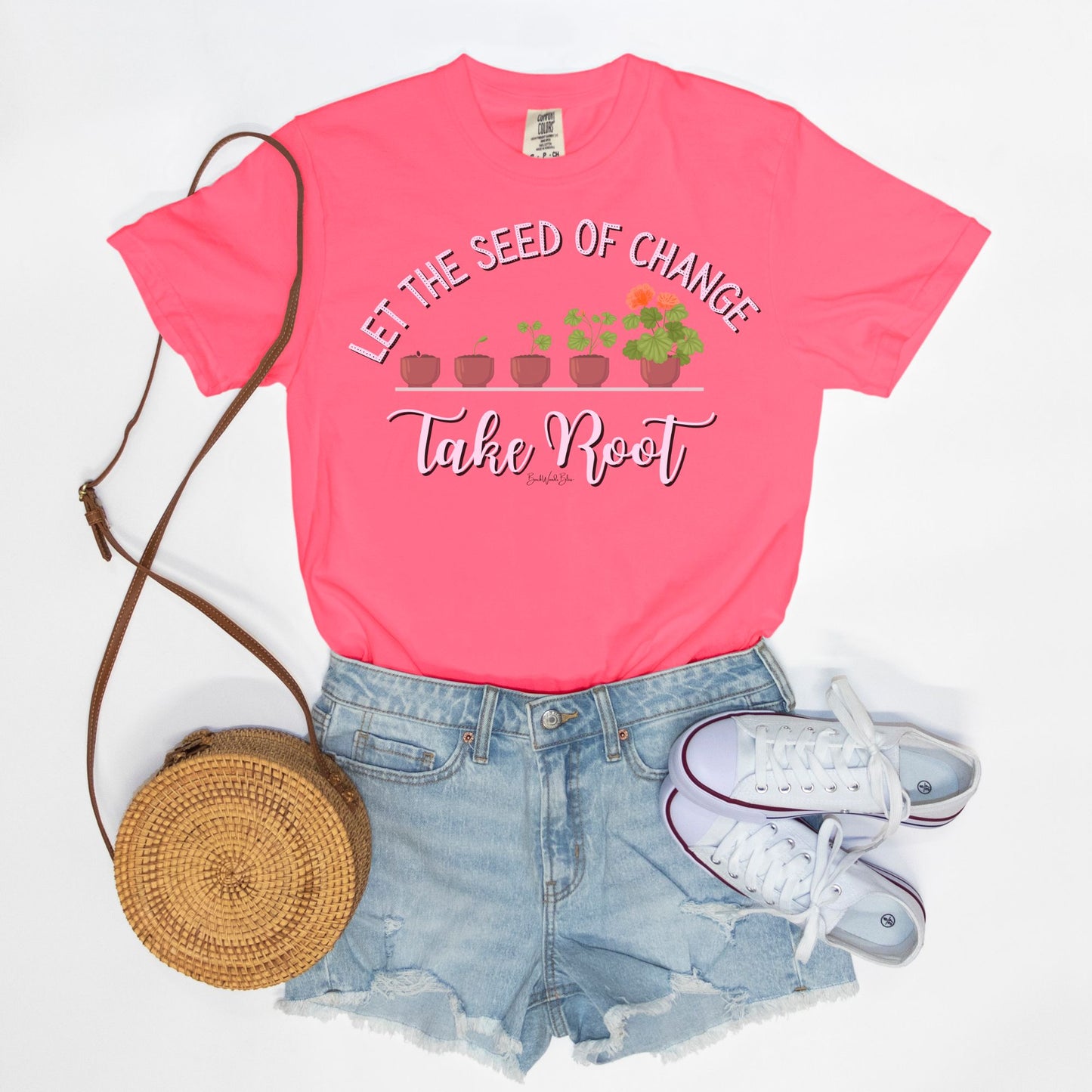 Seed of Change Unisex Tee-Neon Pink