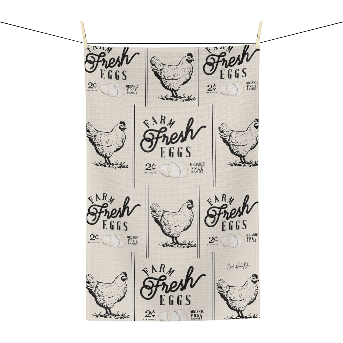 Farm Fresh Eggs Microfiber Tea Towel