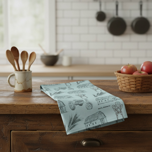 Vintage Farm Microfiber Tea Towel