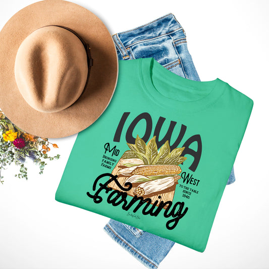 Iowa Farming Midwest Unisex CC Tee-Island Green