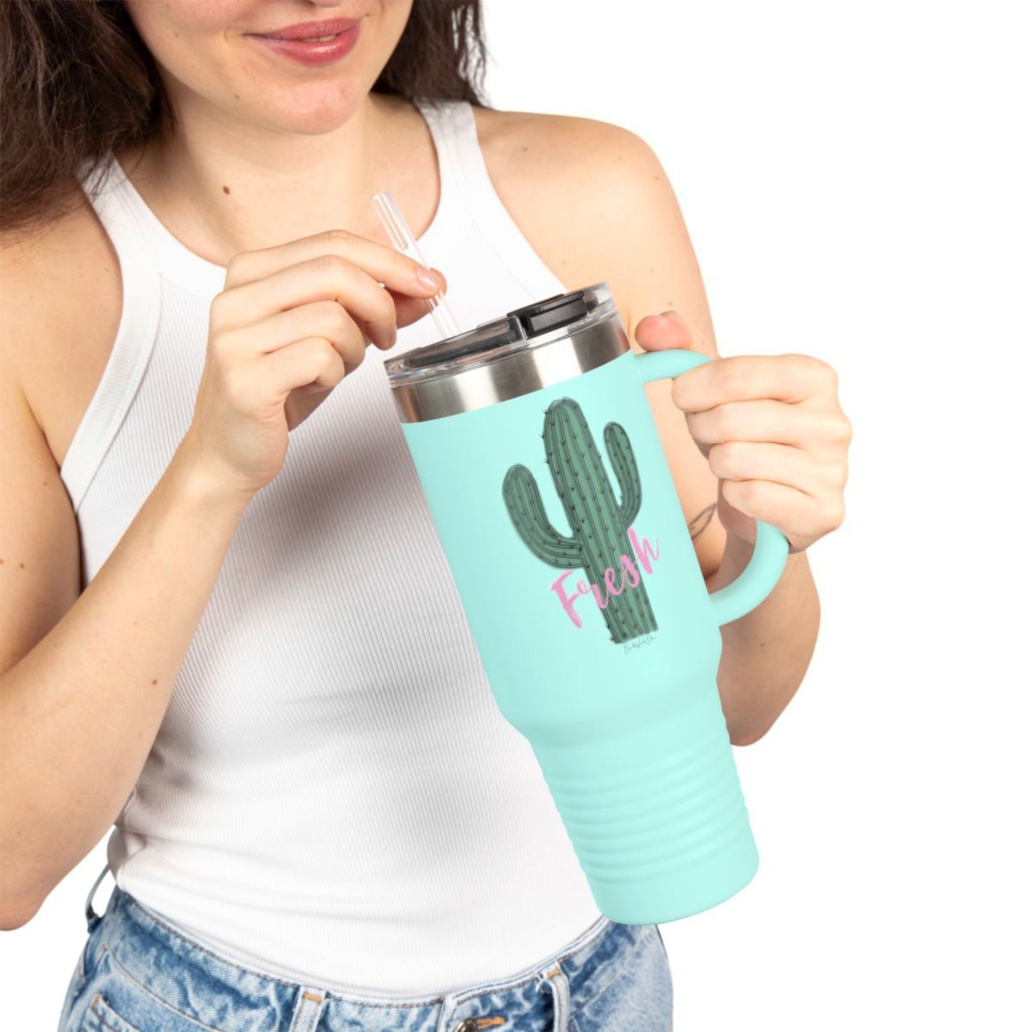 Fresh 40 oz. Stainless Steel Tumbler-Teal