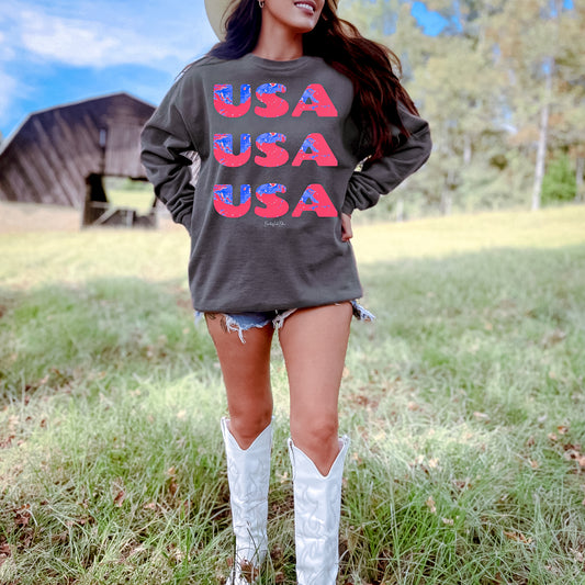 USA Repeat Unisex CC Tee OR Sweatshirt-Pepper