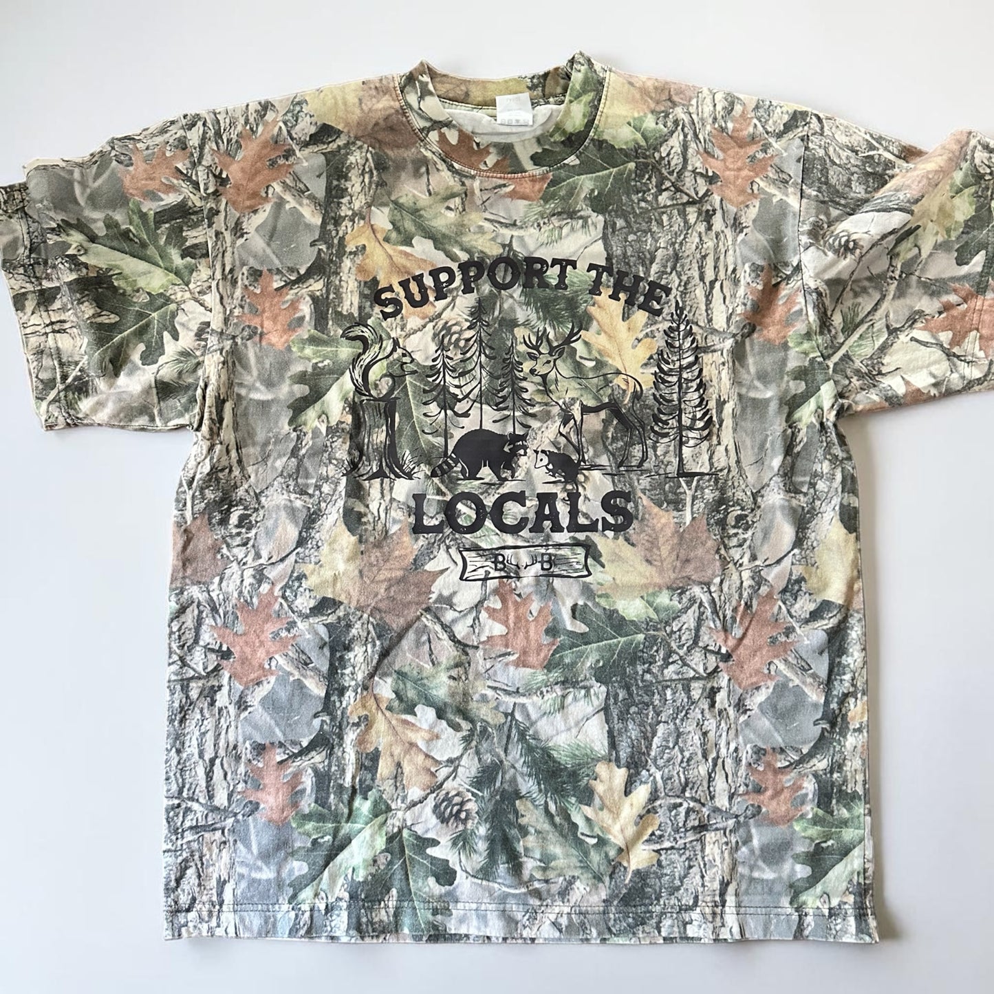 Support the Locals Camo Tee-Charcoal
