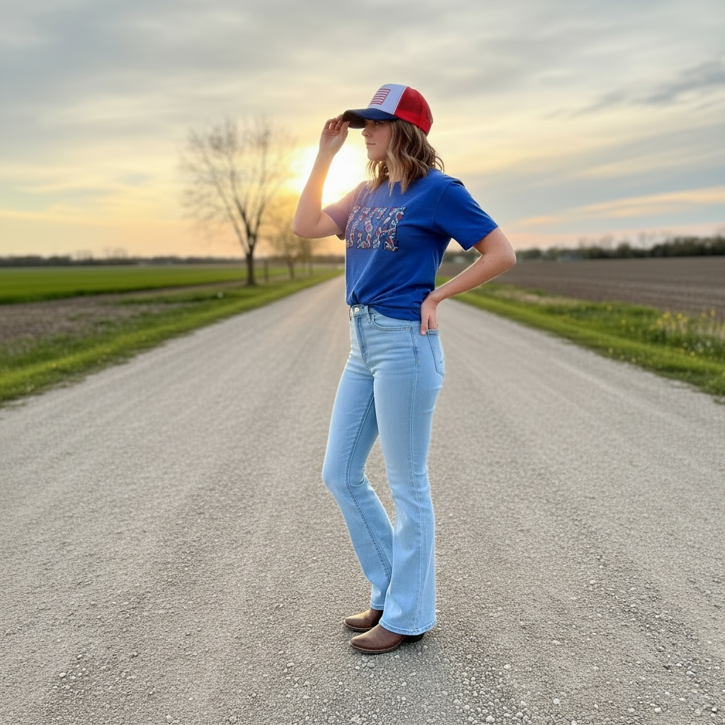 USA Had Me At Camo Unisex TT Tee-Heather Royal Blue