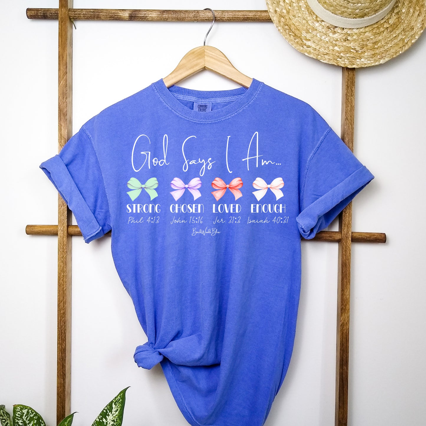 God Says I Am Unisex CC Tee-Periwinkle