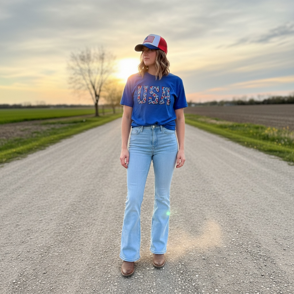 USA Had Me At Camo Unisex TT Tee-Heather Royal Blue