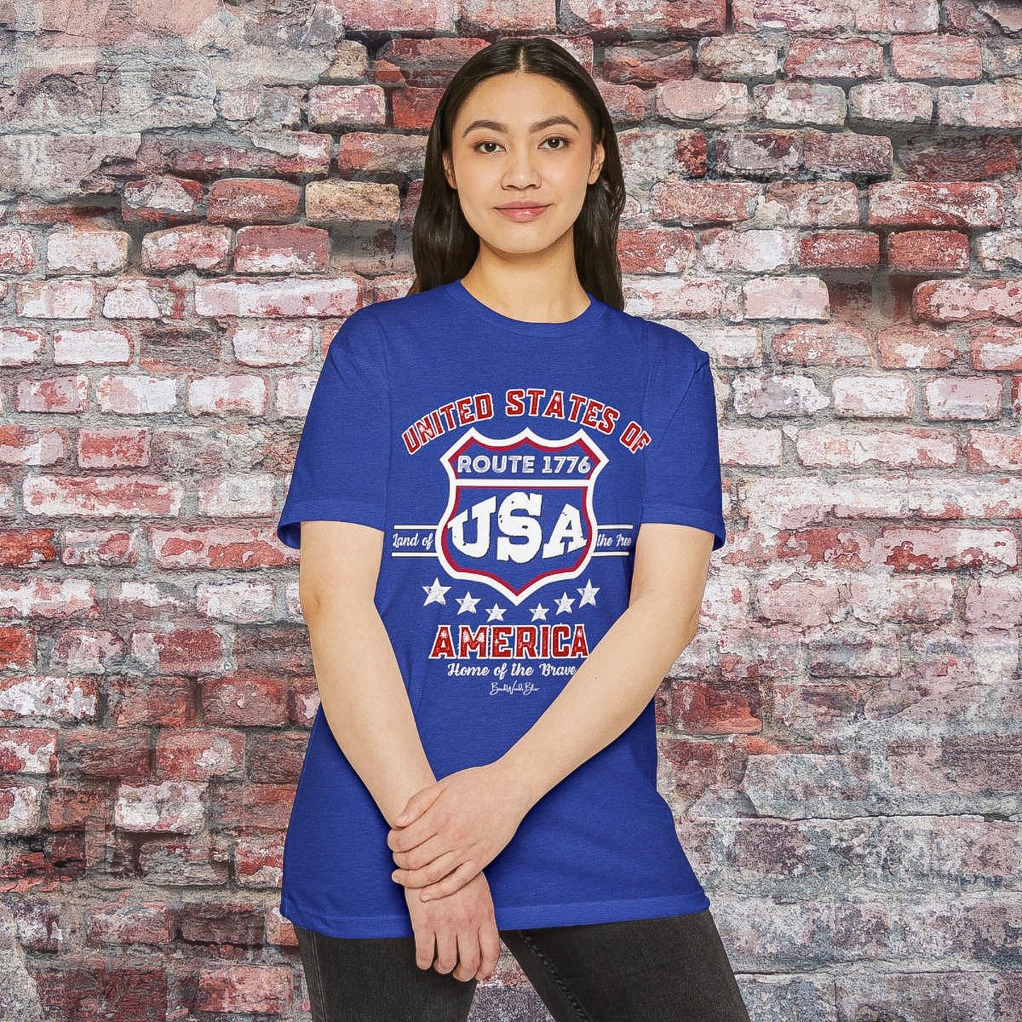 USA Route 1776 Unisex NL Tee-CVC Royal Blue