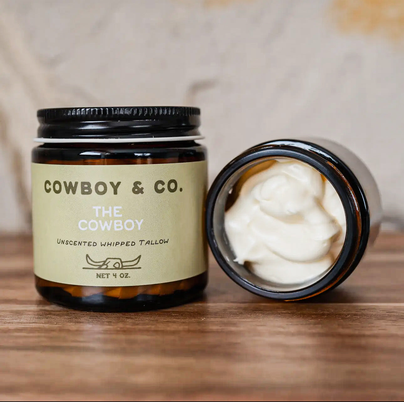 “The Cowboy” Handmade Unscented Whipped Tallow 4 oz. Jar