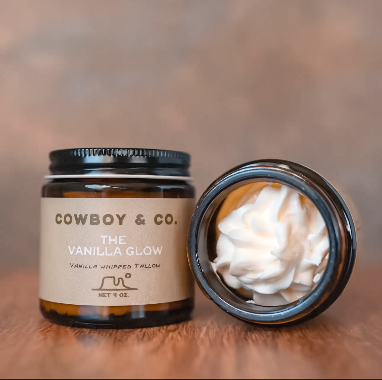 “The Vanilla Glow” Handmade Vanilla Whipped Tallow 4oz. Jar