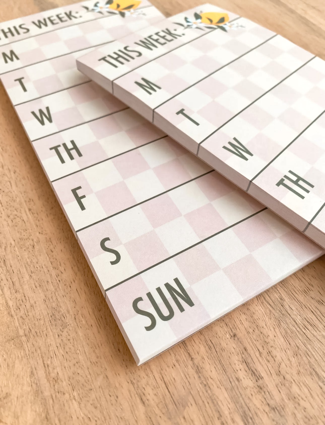 This Week Light Pink Checkered Magnetic Notepad