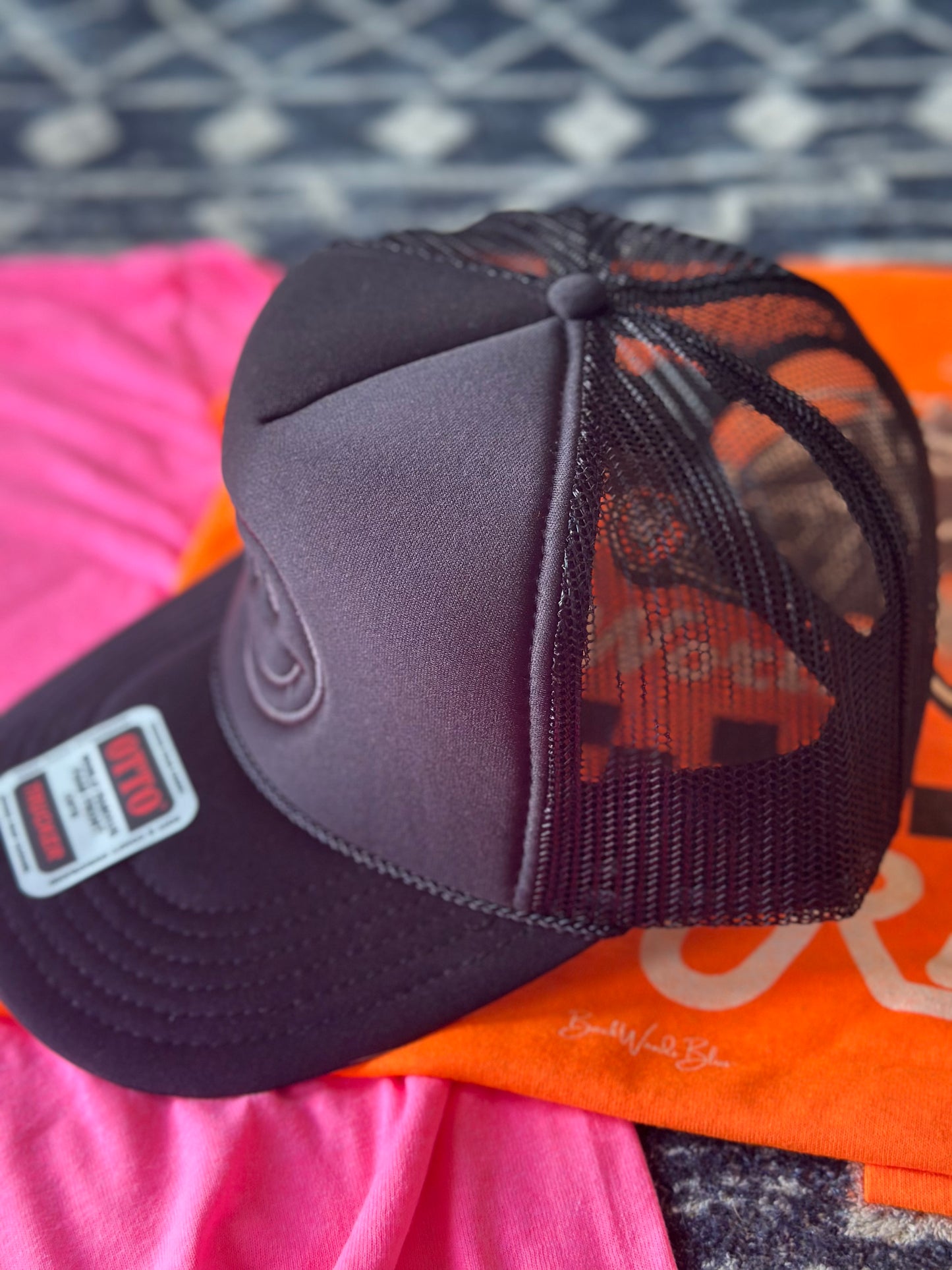 Always Happy Trucker Hat-Black