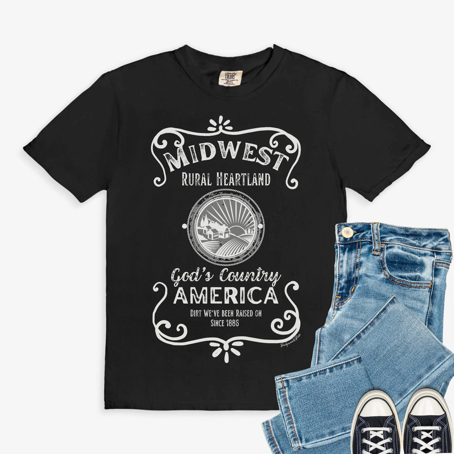 American Heartland Unisex CC Tee-Black