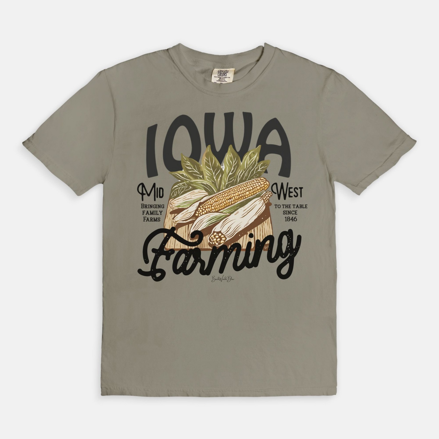 Midwest Iowa Farming Unisex CC Tee-Sandstone