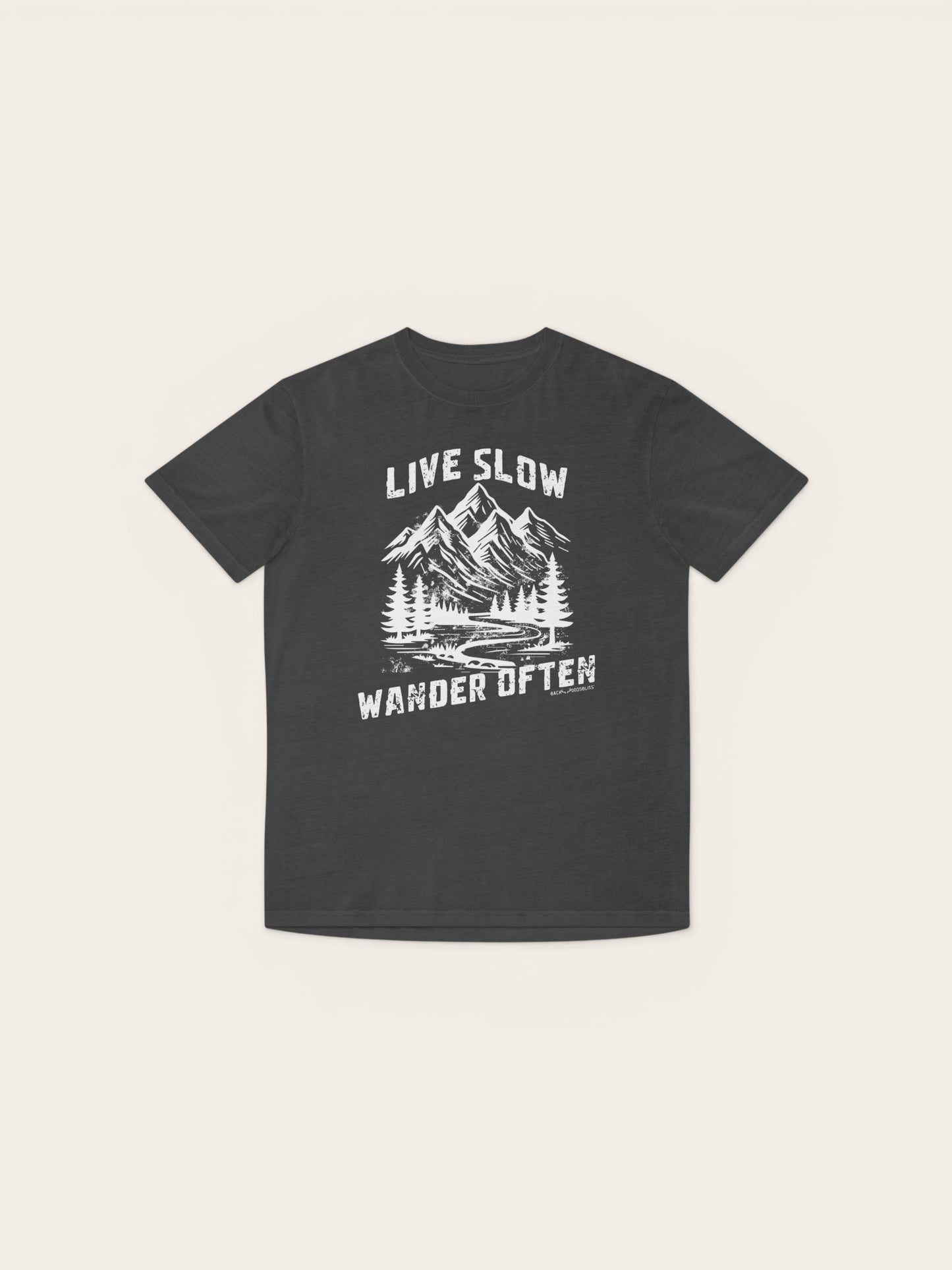Live Slow, Wander Often Unisex ASC Tee-Faded Black
