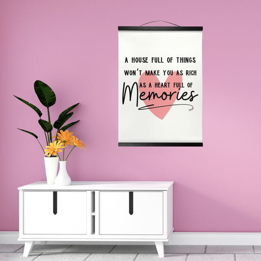 Heart Full of Memories Canvas Wall Hanging-Black Frame