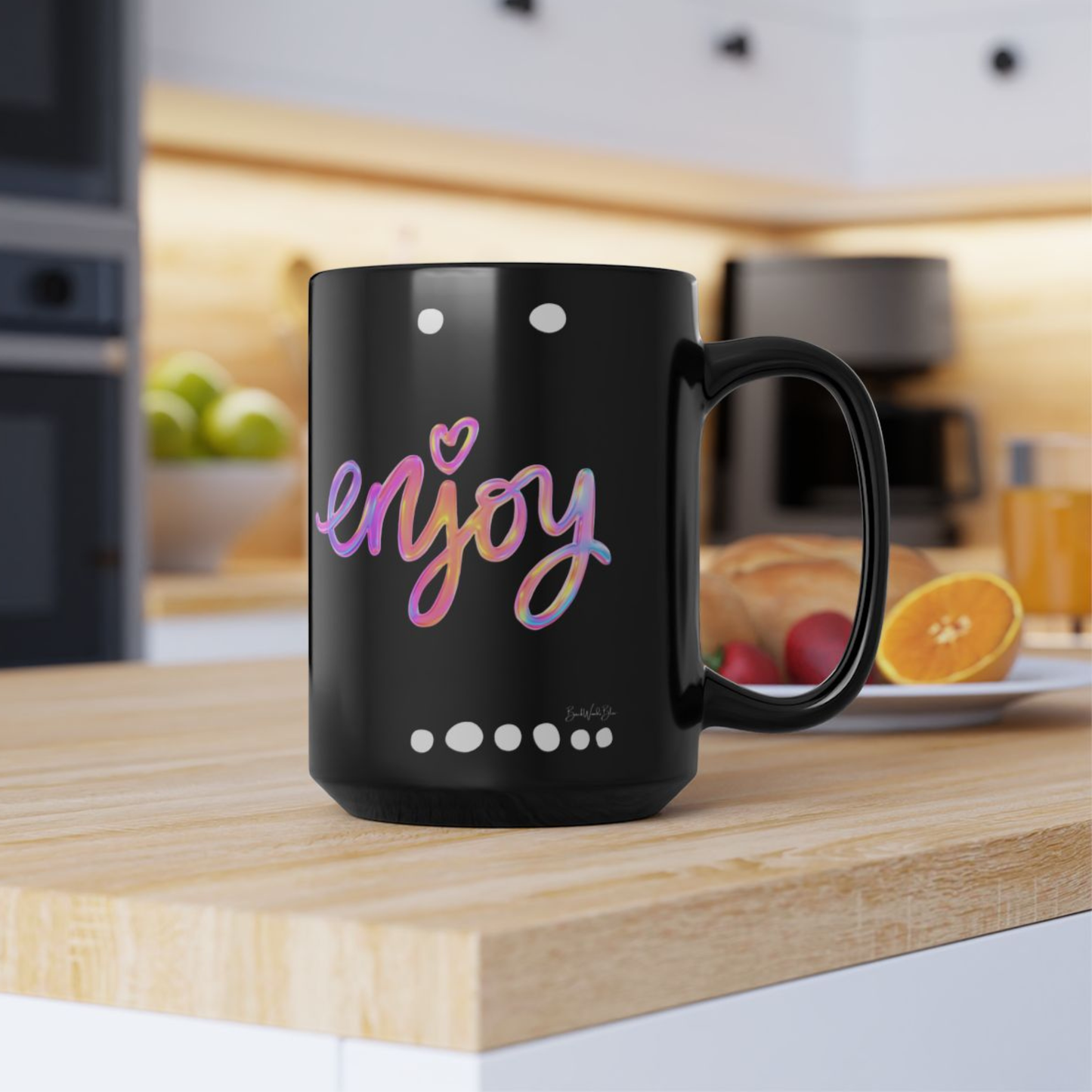 Enjoy 15 oz. Black Ceramic Mug