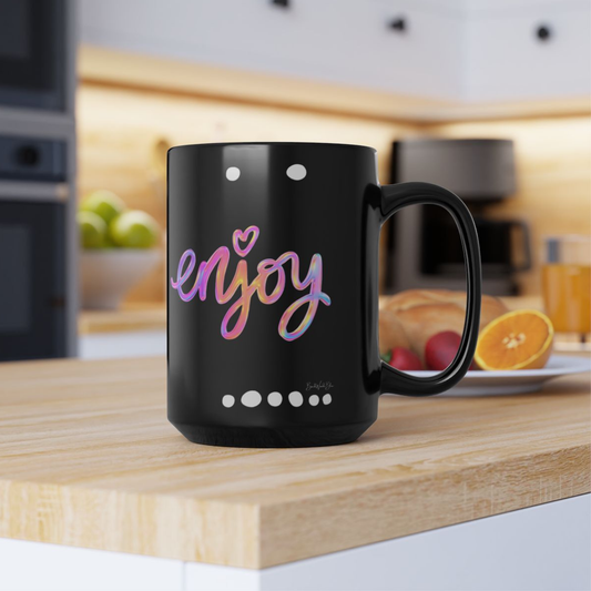 Enjoy 15 oz. Black Ceramic Mug
