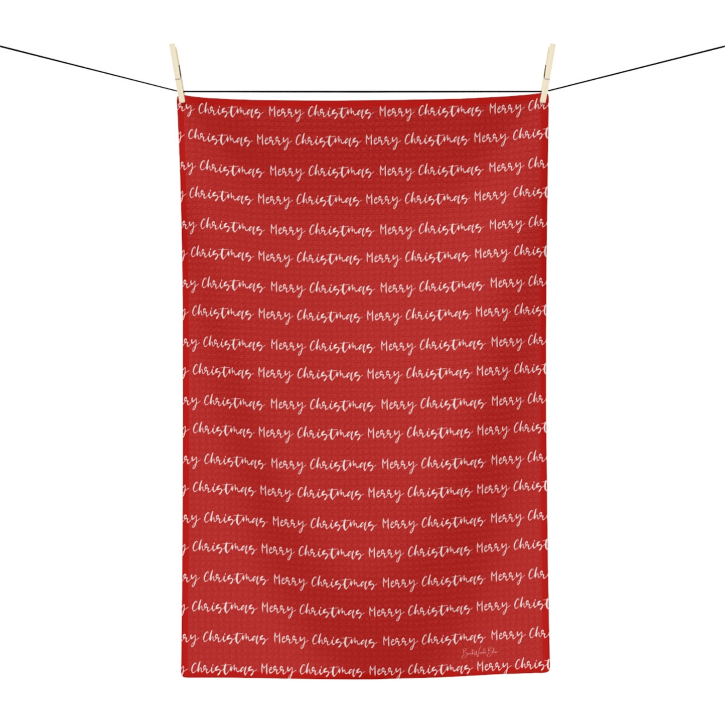 Merry Christmas Repeat Microfiber Tea Towel