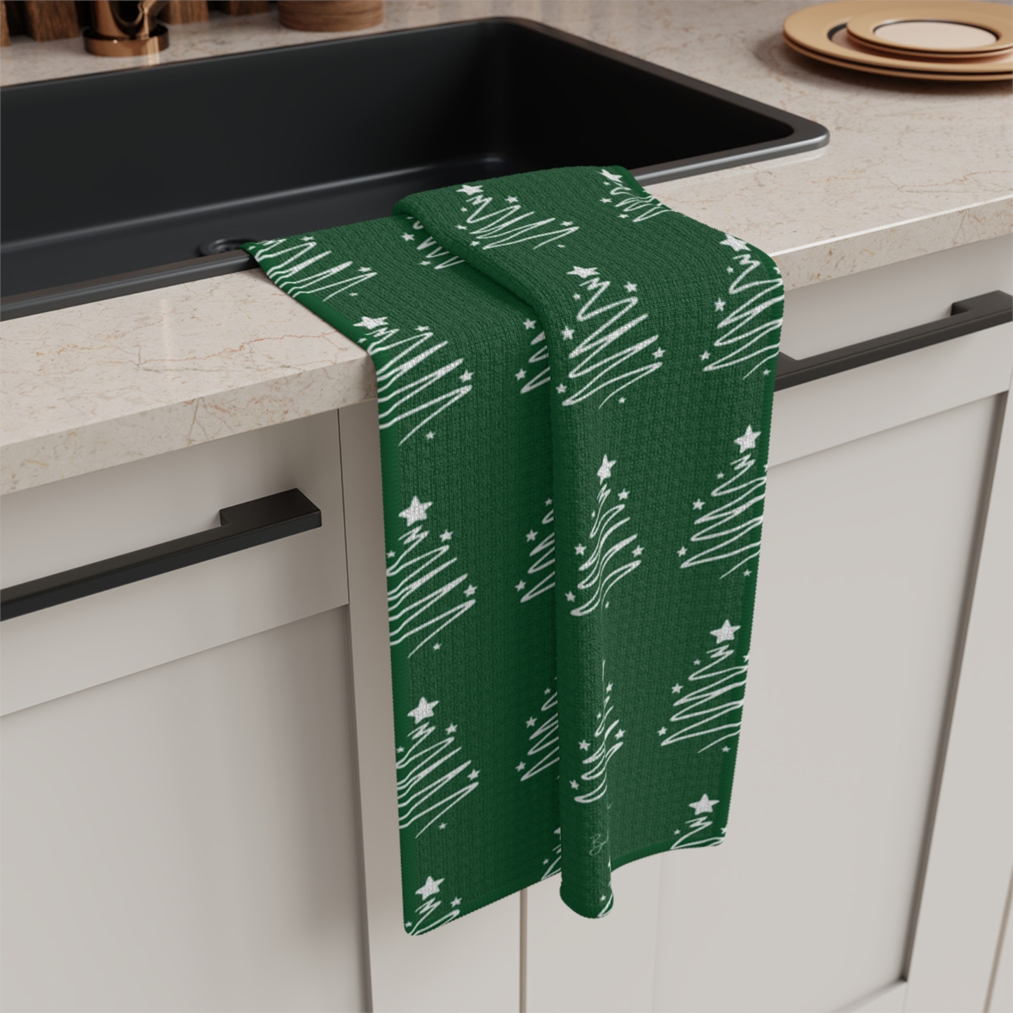 Christmas Trees Microfiber Tea Towel