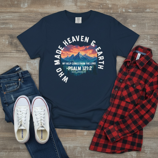 My Help Comes From The Lord Psalm 121:2 Unisex CC Tee-True Navy