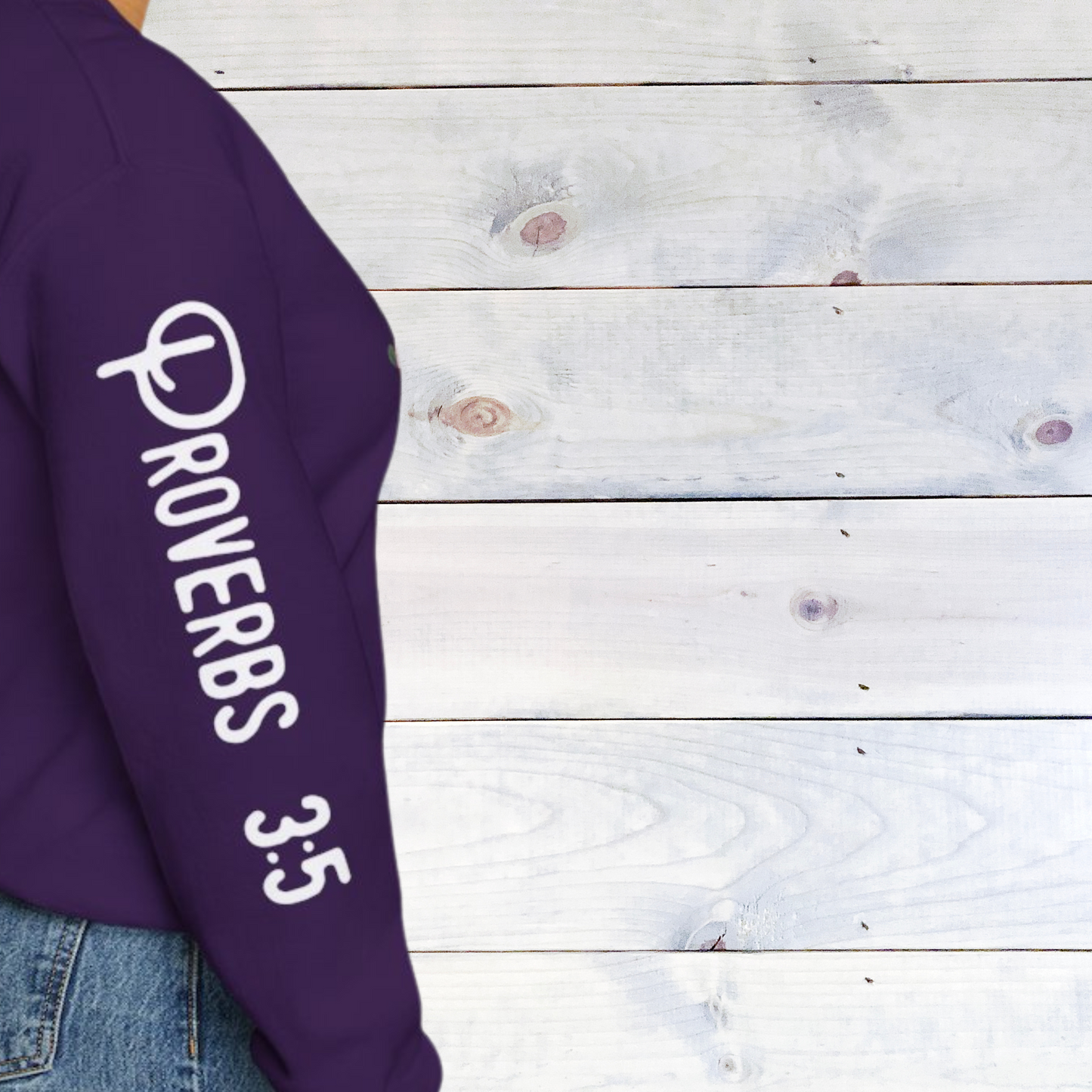 Proverbs 3:5 Unisex Gildan Sweatshirt-Purple