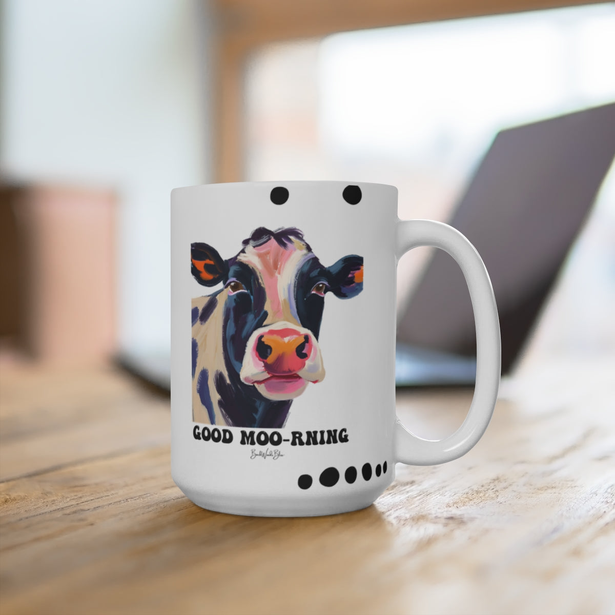 Good Moo-rning 15oz. White Ceramic Mug