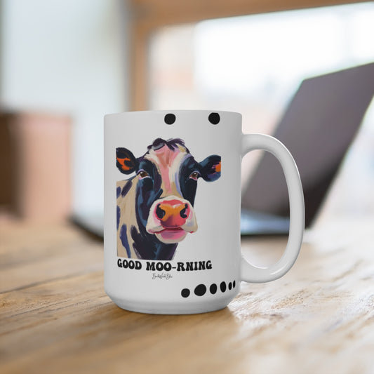 Good Moo-rning 15oz. White Ceramic Mug
