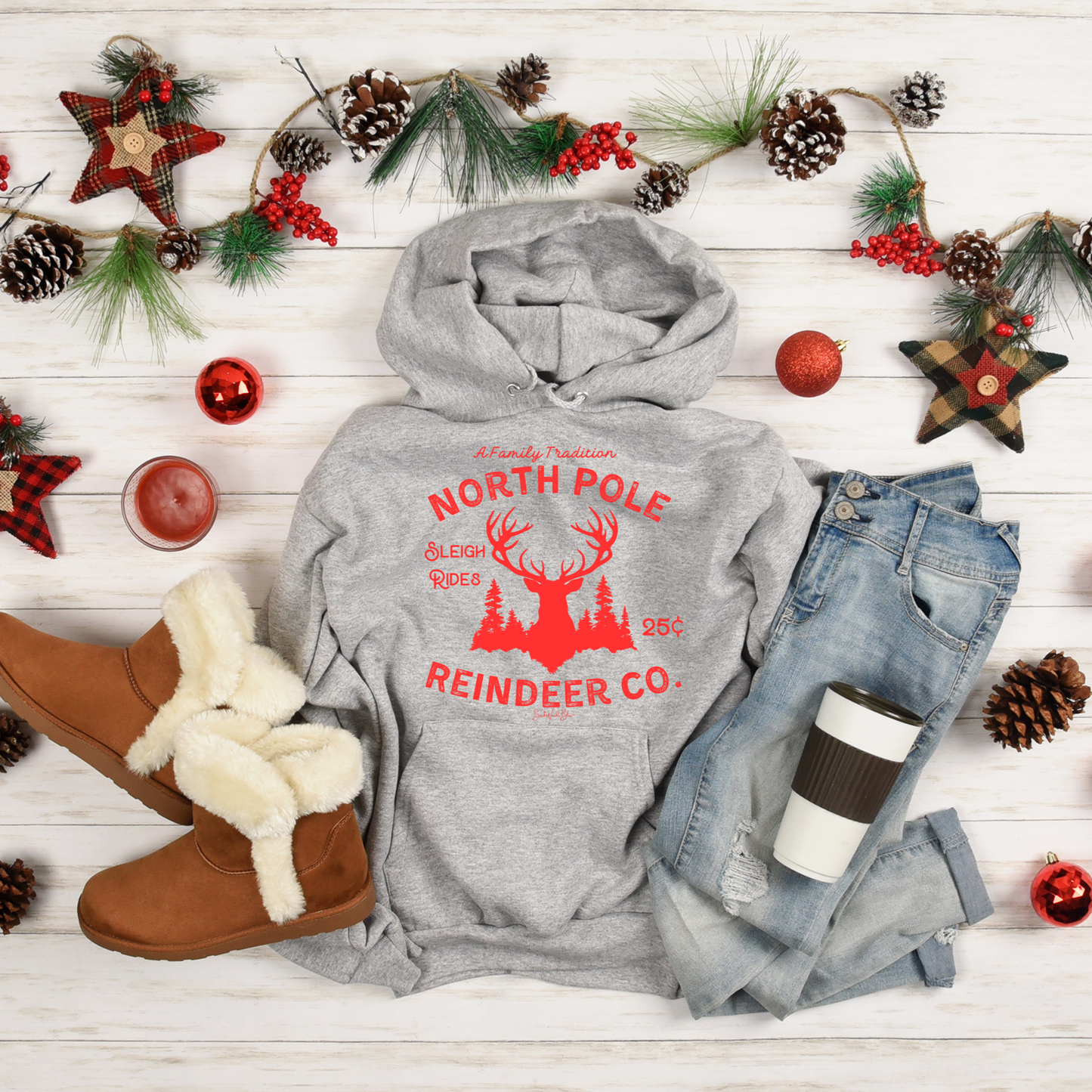 North Pole Reindeer Co. Unisex Hooded Sweatshirt