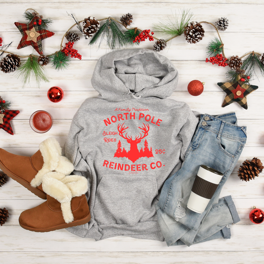 North Pole Reindeer Co. Unisex Hooded Sweatshirt