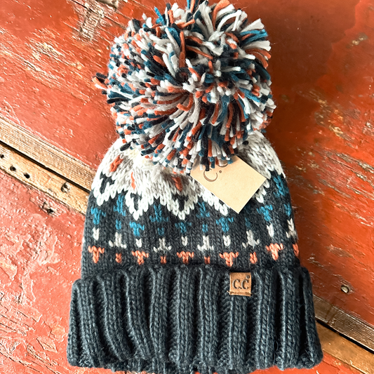 Sunset Ridge Yarn Pom Beanie