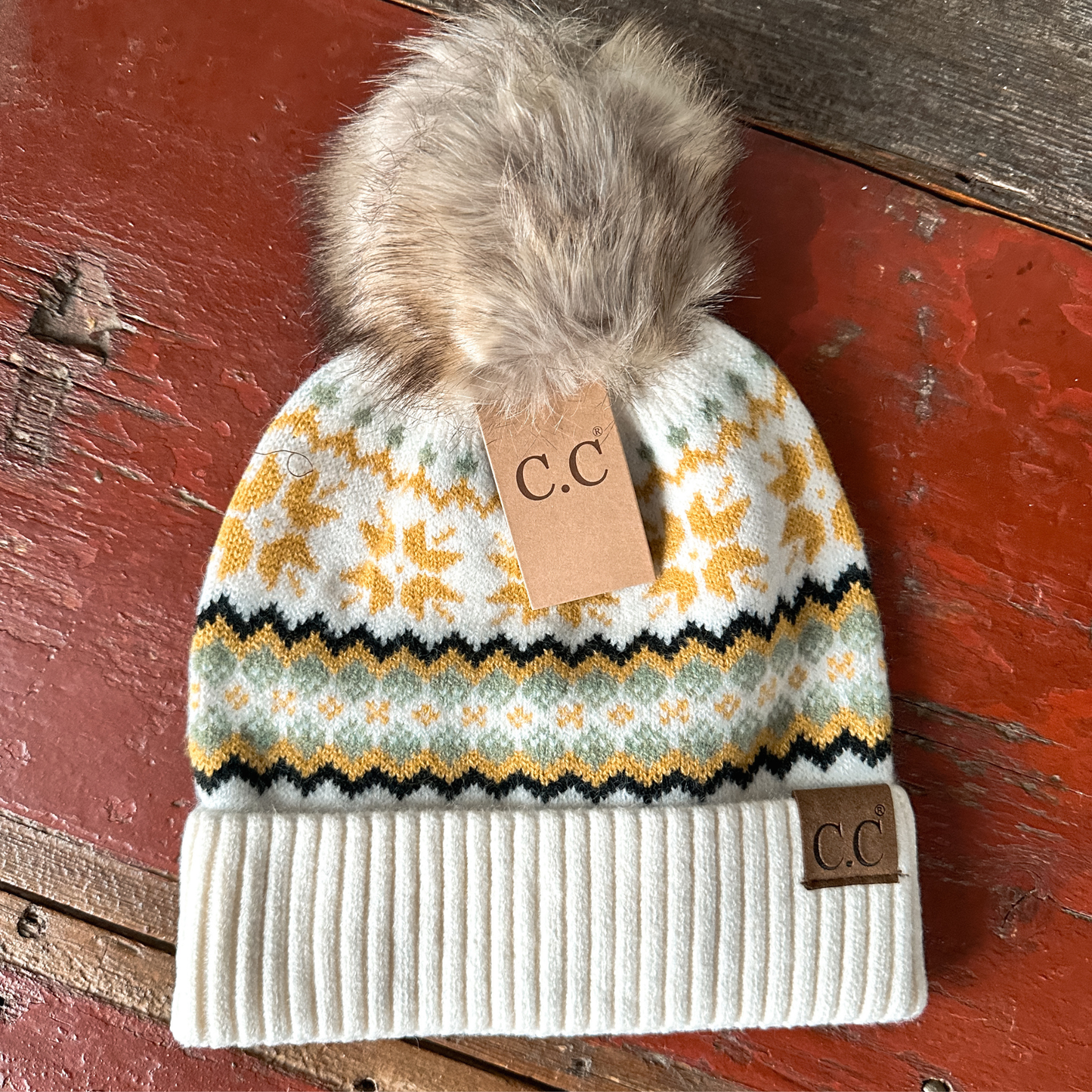 Nordic Fair Isle Pom Beanie