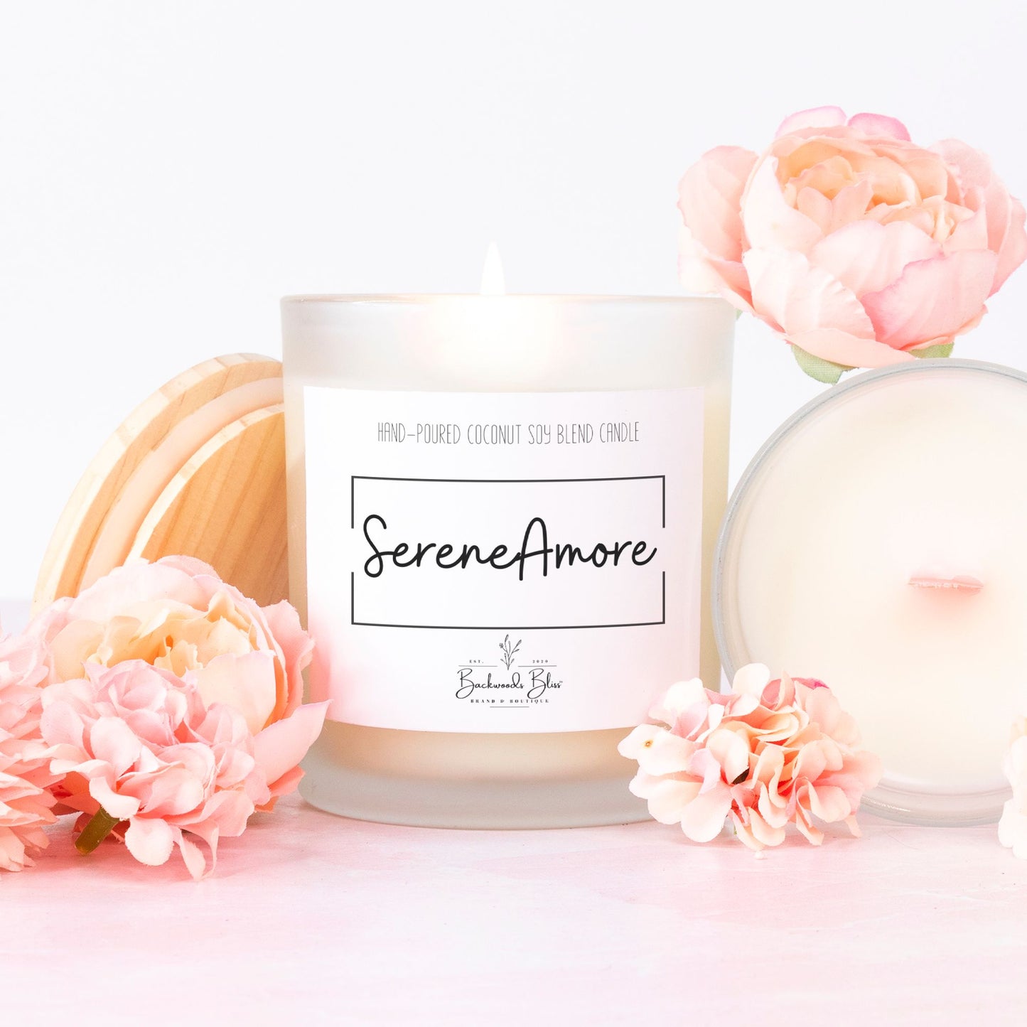 11 oz. "SereneAmore" Handmade Woodwick Candle-Frosted