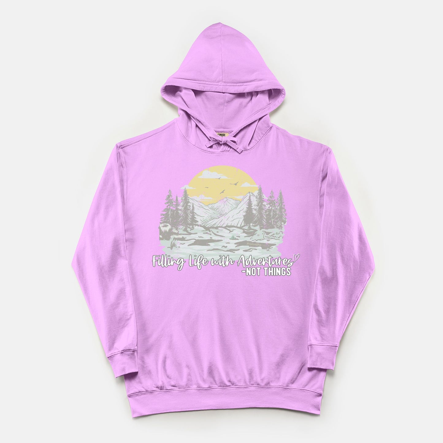 Fill Life with Adventure Light Weight Hooded Sweatshirt-Neon Violet
