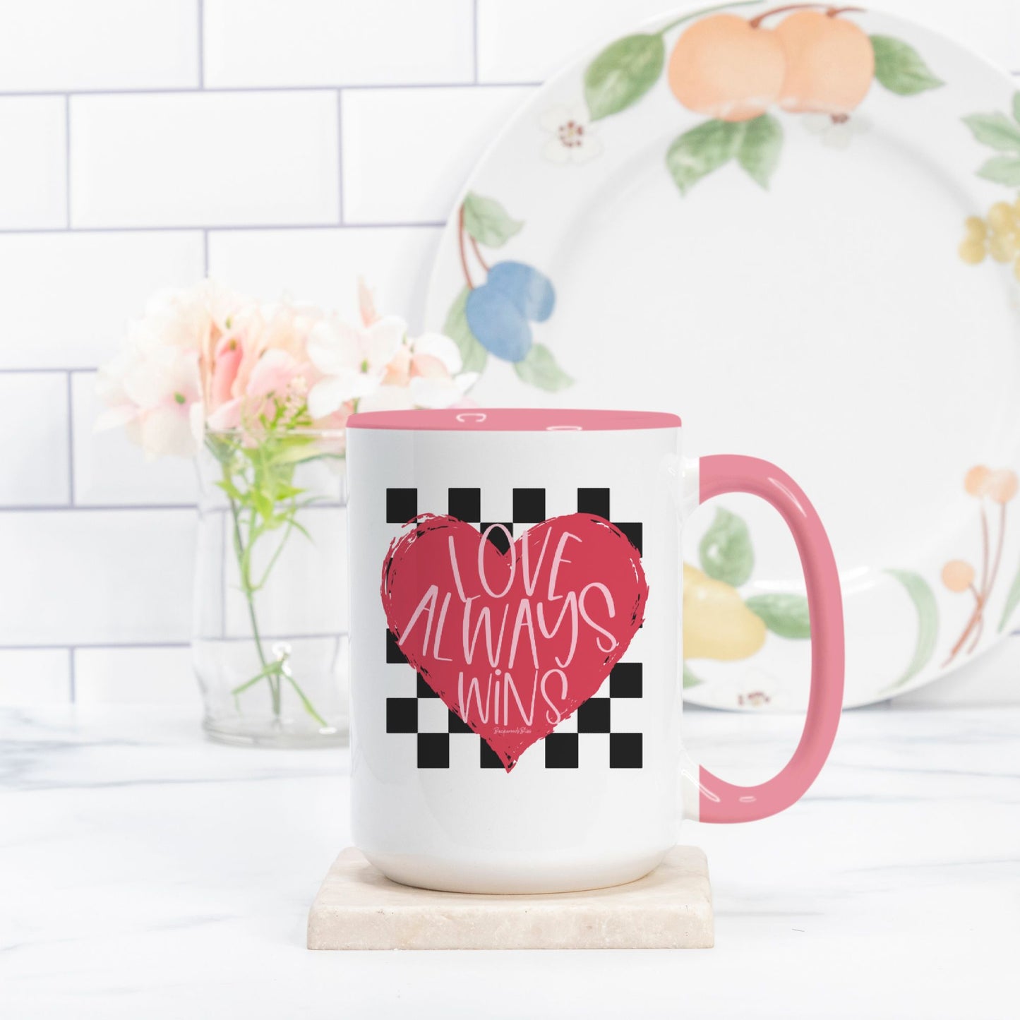 Love Always Wins Coffee Mug-Pink