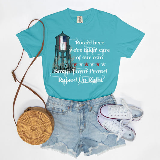 Small Town Proud Unisex Tee-Lagoon