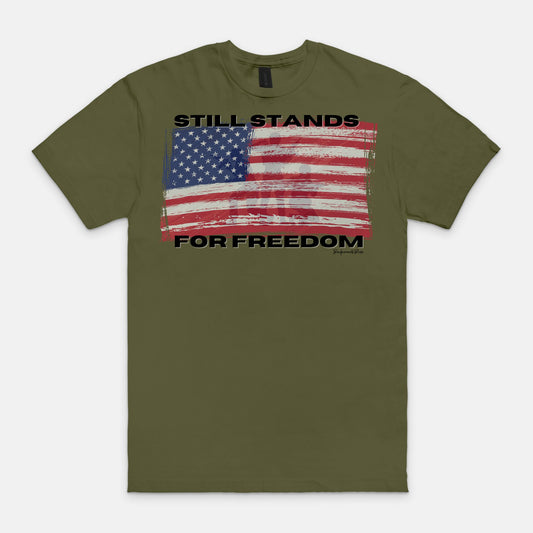 Still Stands for Freedom Unisex Tee-Military Green